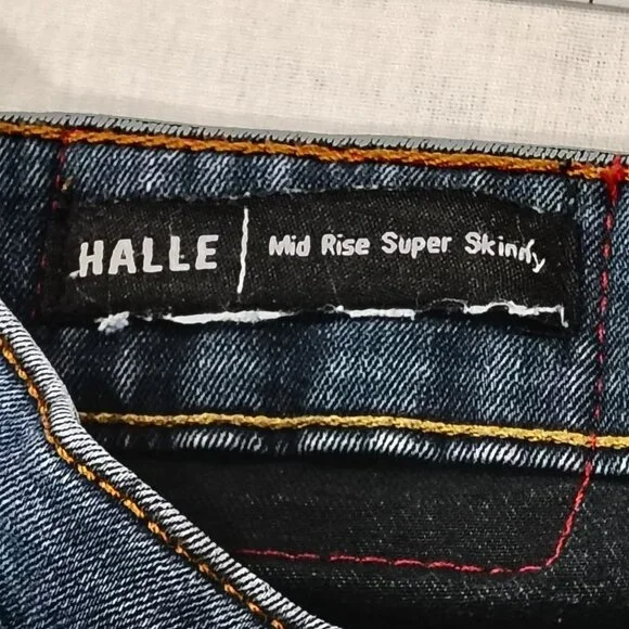 True Religion Halle Super Skinny Jeans Womens Size 31 Mid Rise Denim Blue - Picture 8 of 16